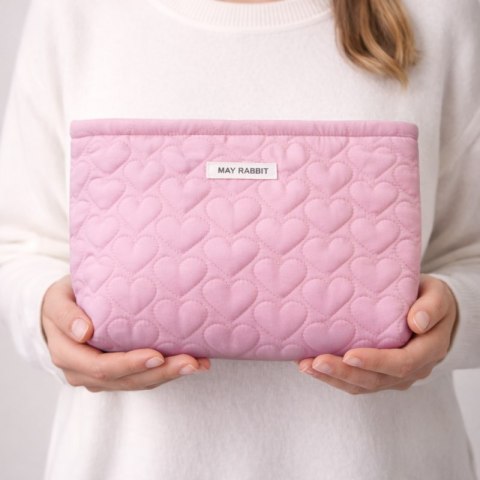 Kosmetyczka jednokomorowa pikowana serca 25 x 5 x18 cm KS120R