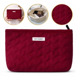 Kosmetyczka jednokomorowa pikowana serca bordowa 25 x 5 x18 cm KS120BOR