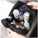 Kosmetyczka rozkładana elegancka kuferek etui z rączką czarna KS153CZ