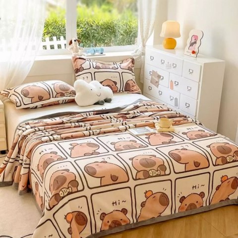 Mięciutki koc XL Flannel 150x210cm MIĘKKI NARZUTA KAPIBARA KOC23