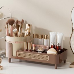 Organizer na pędzle, kosmetyki, plecionka wiedeńska obrotowy 34,5x14x15 cm CB75BR