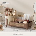 Organizer na pędzle, kosmetyki, plecionka wiedeńska obrotowy 34,5x14x15 cm CB75BR