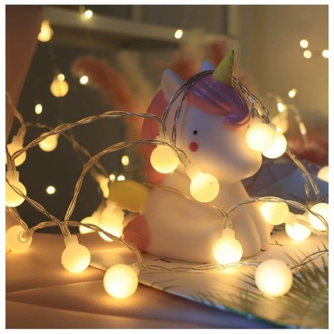 Światełka lampki kulki wewnętrzne/ zewnętrzne 71 LED Białe Ciepłe, 2 tryby LAMP46