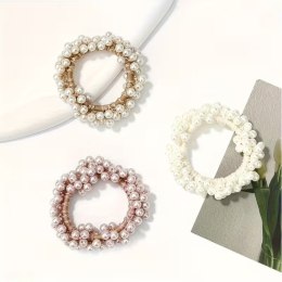 Zestaw frotek gumek 3w1 na plakietce, perełki GUM189