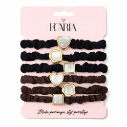 Zestaw frotek gumek 6w1 na plakietce, czarne i brązowe z masa perłową GUM187