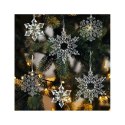 Zestaw zawieszek płatki śniegu transparentne śnieżynki 12szt. w opakowaniu BSN69