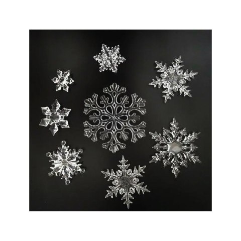Zestaw zawieszek transparentne śnieżynki 12szt. w opakowaniu BSN71
