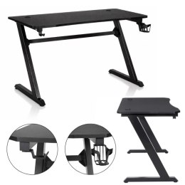 Biurko gamingowe, komputerowe z uchwytami na słuchawki, wodę 120 x 60 x 75 cm czarne STL25CZ