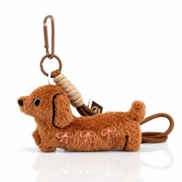 Brelok do kluczy pluszowa puchaty piesek z kokardkami BRL400