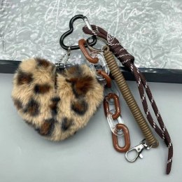 Brelok do kluczy puchate Pluszowe Serce Panterka BRL382