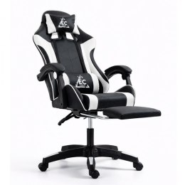 Fotel gamingowy obrotowy z podnóżkiem EC GAMING masażer KO24B