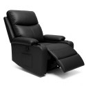Fotel, sofa rozkładana jednoosobowa VERO z uchwytem na napój, ekoskóra czarna SOF01CZ