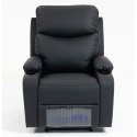 Fotel, sofa rozkładana jednoosobowa VERO z uchwytem na napój, ekoskóra czarna SOF01CZ