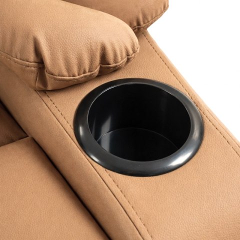 Fotel, sofa rozkładana jednoosobowa VERO z uchwytem na napój, ekoskóra karmel SOF01KAR