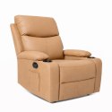 Fotel, sofa rozkładana jednoosobowa VERO z uchwytem na napój, ekoskóra karmel SOF01KAR
