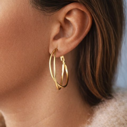 Kolczyki ze stali szlachetnej platerowane 14k złotem KOŁA duże KST3350