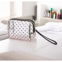 Kosmetyczka damska transparentna czarne serca 12x18x8cm KS126