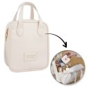 Kosmetyczka organizer na kosmetyki z rączką 17x7x19cm kremowa KS128B