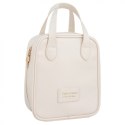Kosmetyczka organizer na kosmetyki z rączką 17x7x19cm kremowa KS128B