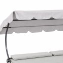 Leżak ogrodowy, leżanka dwuosobowa z baldachimem szary 200x173x155cm LE02