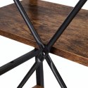 Loftowy wielofunkcyjny 4-poziomowy regał, czarny 60 x 35 x 147cm, blat brązowy SZ51BR