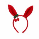 Opaska do włosów, ozdobna Uszy Królika Czerwone z Wisienkami OPK17