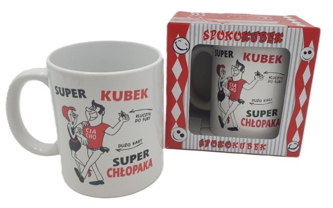 kubek ceramiczny w ozdobnym opakowaniu "Super Kubek Super Chłopaka" ..." ..."