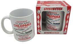 kubek ceramiczny w ozdobnym opakowaniu 