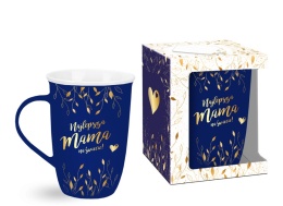 kubek matowy 430ml granatowy NAJLEPSZA MAMA NA ŚWIECIE