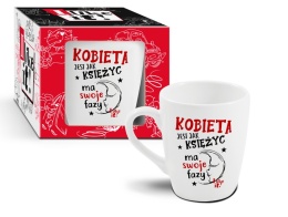 kubek w kartoniku Kobieta jest jak księżyc ma swoje fazy 300 ml