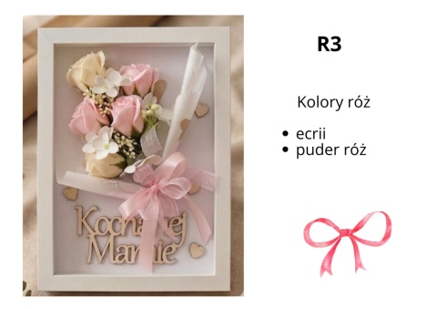 Kwiaty Mydlane w Ramce z napisem R3
