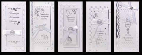 Karnet ręcznie zdobiony KOMUNIA ŚWIĘTA DL