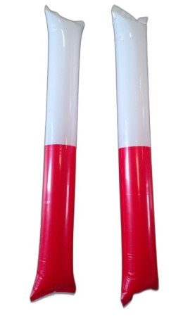 Pałka dmuchana 2szt. BIAŁO-CZERWONA 57cm