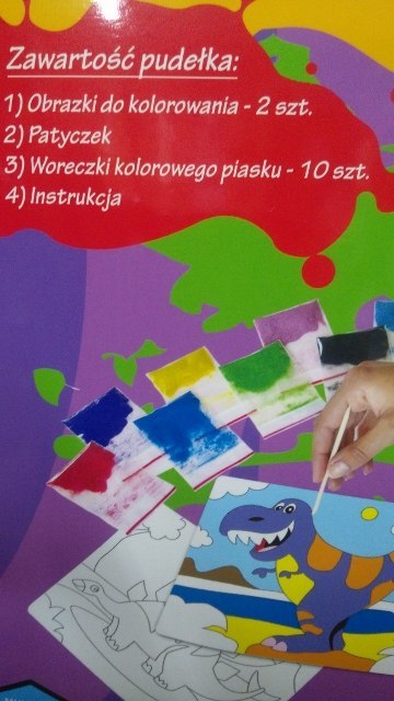 Piaskowe malowanki DINOZAURY