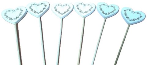 Serca na piku 6szt. BIAŁE | GRCL023