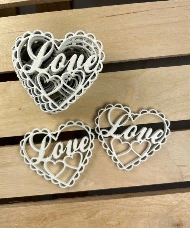 Serce drewniane zawieszka walentynka 10szt. 5cm