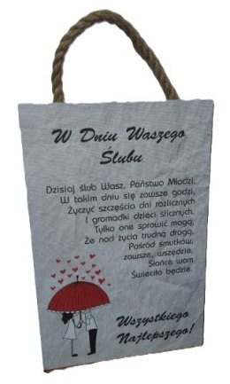 Tabliczka/obraz do zawieszenia 20x30 ŚLUB